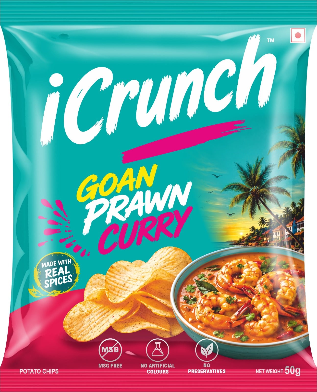 ICRUNCH GOAN PRAWN CURRY POTATO CHIPS